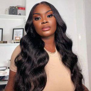 maady hair luxury natural black asian raw hair 13x6 hd lace front wig body wave human hair wig