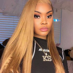 maady hair luxury 13x4 straight lace front wig 27 honey blonde remy hair