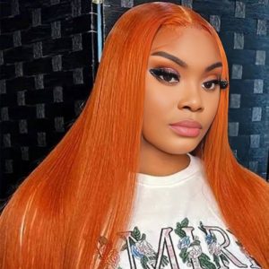 maady hair luxury 13x4 straight lace front wig 350 orange 26 inch remy hair