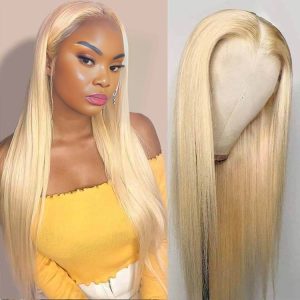 maady hair luxury 13x4 straight lace front wig 613 remy hair