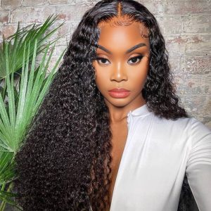 maady hair luxury 13x4 kinky curly lace front wig natural black remy hair