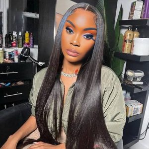maady hair luxury 13x4 straight lace front wig natural black remy hair